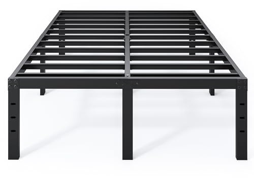 QEROMY Full Size Bed Frame - 18 in Sturdy Platform Bed Frame Full, Heavy Duty Metal Bed Frame No Box Spring Needed, Quick & Easy Assembly, No Noise, Black