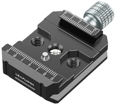 Leaplumin Aluminium Arca Swiss Clamp for Recording or Live Streaming | Quick Release Plate Arca QR Clamp with 3/8” & 1/4” Screw, Screw Plate Clamp for Dji Ronin Rs2 Plates & Tripod Gimbal Mount