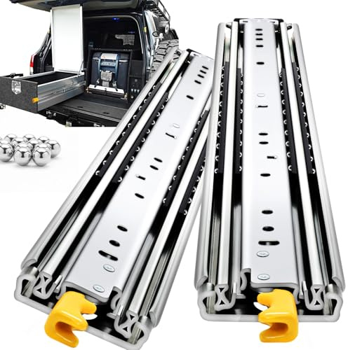 QWEZIX with Lock Heavy Duty Drawer Runners Full Extension W76xL1500mm 160kg | Side Mount 300-1500mm Smooth Easy Install Heavy Duty Drawer Slides For Cabinet Garage RV Truck Workshop Hardware 1 Pair