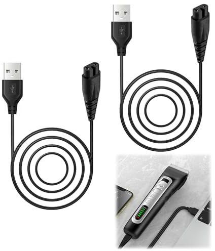 2pcs Charging Cord for Water Flosser, Shaver USB Charging Cable Replacement, Power Cord Supply Charger Adapter for Shaver Beard,Electric Razors,Dental Irrigators,Beauty Devices,Hairball Trimmers