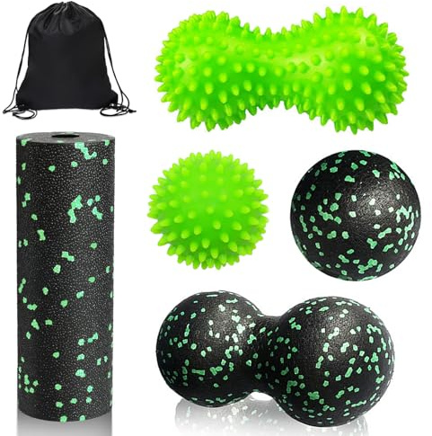 Lymshine Faszienball für Füße Klein, Faszienrolle 5er Set, Igelball Fußmassage Hart, Massage ball, Triggerpunkt Gymnastikball für Wirbelsäule Nacken Rücken Beine und Hände