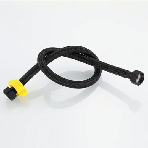 G1/2 60/80 cm Tubo flessibile per acqua Rubinetto Riscaldamento Tubo Collegamento WC Tubo di ingresso Cucina Bagno-Nero-50cm