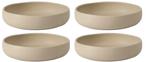 Bloomhouse - Two Time Oprah's Favorite Things Winner - Corsica Clay 4-Piece Meal and Pasta Bowl Set – Cappuccino Cream Stoneware for Dinner, Serving & Everyday Use