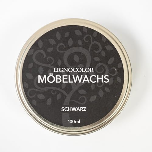 Lignocolor Möbelwachs (Schwarz, 100 ml) | natürlicher Schutz für Holz & Möbel | ideal für unbehandelte und gestrichene Holzoberflächen