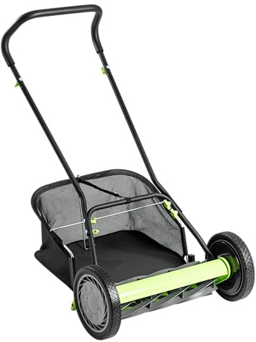 Earthwise Spindelmäher 918-18EWG - 18 mit Fangkorb mit 9 Messern, Schwarz