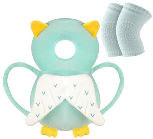 Vicloon Baby huvudskydd ryggsäck, småbarn gång huvudskydd, justerbar huvudskydd dyna säkerhetskudde för baby lära sig promenader krypa (uggla)
