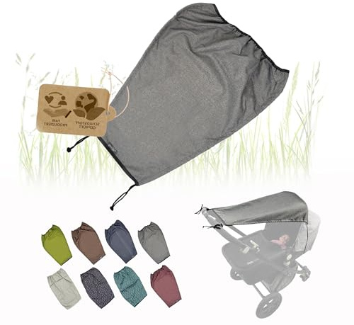Tenda parasole universale con protezione UV 50+ per passeggino] navicella flessibile parasole con rivestimento e funzione avvolgibile regolabile (grigio chiaro)