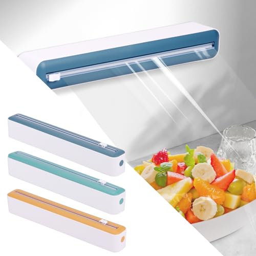 3Pcs Plastic Kitchen Film Dispenser and Cutter - Storage for Foil and Food Wrap With Reusable Holder for Home Kitchen, Restaurant