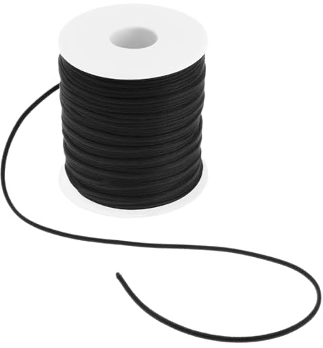 QWORK® Lederschnur, 3mmx45m Schwarze Kunstlederschnur, für Schmuckherstellung, Armbänder & Kunsthandwerk