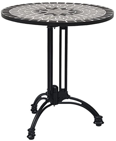 Generisch Kangmusi Bistrotisch-Gestell Schwarz Ø60x72 cm Aluminiumguss, Schwarz 325435