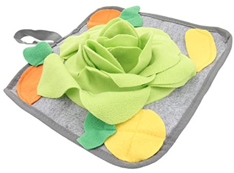 VANZACK Polar Fleece Futtermatte Für Kaninchen rutschfest Langsam Fütterungs Schnüffelkissen Mit Gurtbändern Haustier Schnüffelmatte Für Kleintiere
