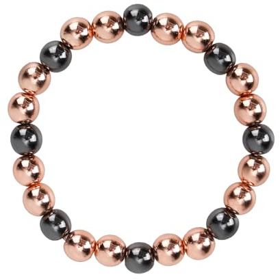 Mikovivi Pulsera de Cobre para Mujer, 99.99% Cobre Puro con 3500 Imanes Gauss Pulsera de Cuentas para Hombre y Mujer