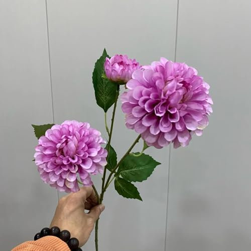 LIJUCAI Fiori di ortensia artificiale a ramo lungo per decorazioni da tavola per la casa, fiori finti per matrimoni, hotel, feste di compleanno (viola)
