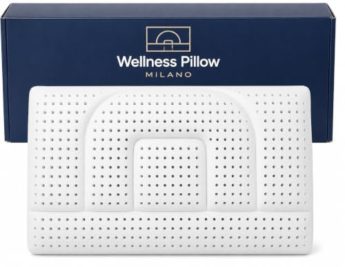 Wellness Pillow Milano Cuscino Cervicale Ortopedico in Memory Foam - Due Altezze Disponibili, Basso e Alto, Antirussamento, Allevia Dolori, Antiacaro, Anallergico (Basso 12 Cm)