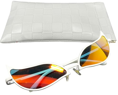 Lunettes de Soleil Doflamingo, Anime Doflamingo, Accessoires Costumes | pour Fête avec Borsa Portaoggetti, Halloween, Rouge Brillant pour Unisexe