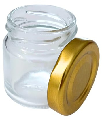HaGa Lot de 48 mini bocaux à miel avec couvercle à visser - 53 ml - Bocaux à dégustation pour confiture et miel