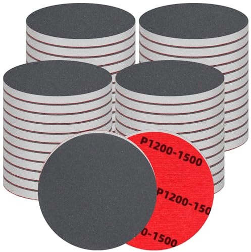 48 Stück Schleifpapier 75mm Schleifpads Klett 1200-1500 Körnung Nass-Trocken-Schleifpapier, Schleifschwamm Grob bis Fein, Professional Schleifpads für Metall, Holz, Farbe, Autokarosseriereparatur