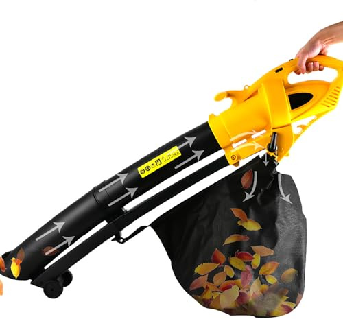 Soplador De Hojas Inalámbrico, Limpiador De Hojas Eléctrico, Soplador De Hojas De Mano Ligero Y Pequeño con Bolsa Recolectora De Hojas De 35 L, Motor De 3000 W Y Velocidad De 7000-15000 R/min