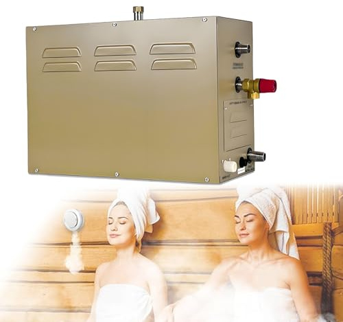 WTRYRN Shower System Home Steam Bath Spa Generator,Shower Steam Generator,10 Min to 12 Hours with Auto Drain 77-131℉,for Bath Sauna SPA,Beauty Salons 6KW