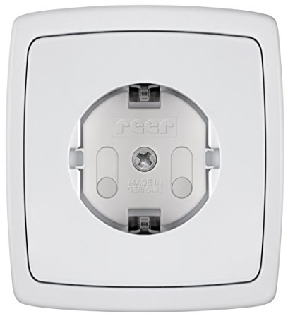 reer 3245020 - Steckdosenschutz, schraubbar, weiß, 20 Stück