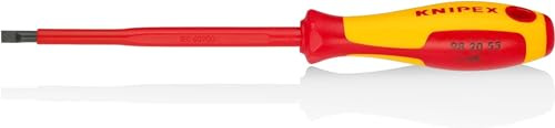 KNIPEX Tournevis pour vis à fente poignée isolante bi-matière, 98 20 55 | certifiée VDE 232 mm