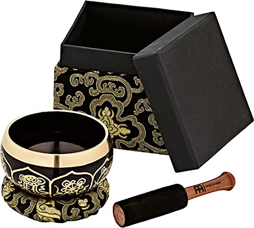 Sonic Energy Klangschale Ornamental Series – 400 g – Für Meditation & Klangheilung – Inkl. Schlägel, Kissen & Geschenkbox schwarz (SB-OR-400-BK)