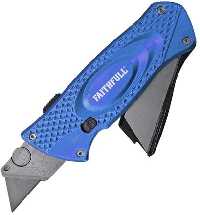 Faithfull FAITKRPOCK5B Pocket Knife with Blade Storage, Orange / Blue Or Yellow