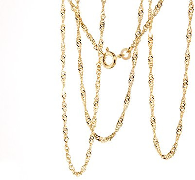 SILBERKETTEN STORE DEIN SCHMUCK ONLINE SHOP Singapurkette 333 Gold Damen 38-90cm I filigrane Goldkette Damen hochglanz 1,4mm Stärke I Echtgold Halskette Frauen mit Federring Verschluss