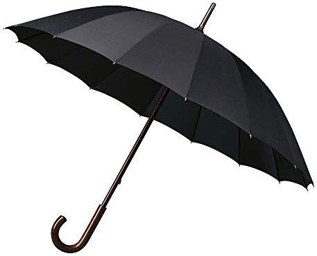 FALCONE Grand Parapluie Canne - Diamètre 102 cm - Unisexe, Noir Classique - Résistant Au Vent