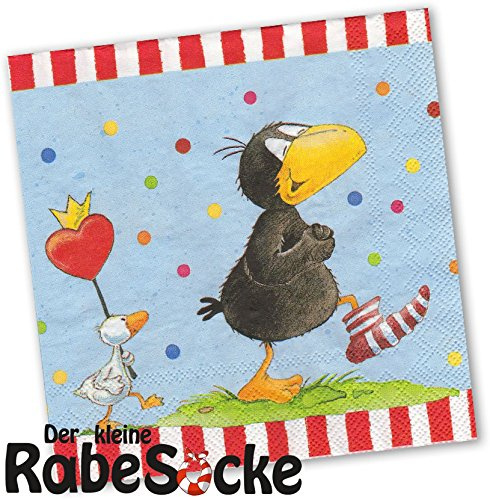 20 Servietten * DER KLEINE RABE SOCKE * für Kinderparty und Kindergeburtstag von DH-Konzept // Rabe Socke mit Ente // Napkins Papierservietten Party Set