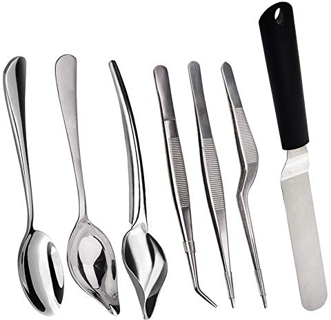 Culinary Specialty Tools, Professional Chef Plating Kit, 7 Piece Stainless Steel Set