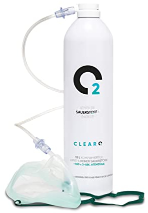 ClearO2 Sauerstoffdose mit Maske und Schlauch 15L