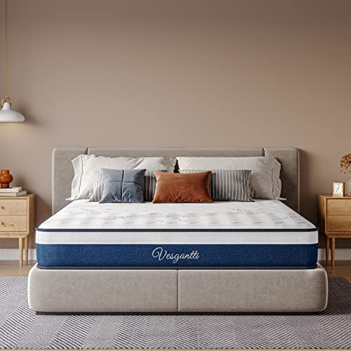 Vesgantti Matelas 120x200cm, Épaisseur 26cm, Vague Matelas à Ressorts Ensachés 7 Zones Premium, Technologie Multi-Densité, Ergonomique Hypoallergénique(Tight Top)