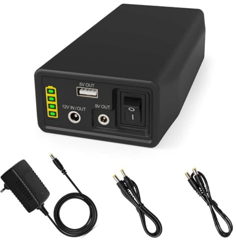 TalentCell Banque d'alimentation, Batterie LiFePO4, Batterie lithium-fer-phosphate 12/9/5V, rechargeable, 12,8V 6000mAh 76,8 Wh, avec chargeur, pour bandes LED, caméras de vidéosurveillance, etc. Noir
