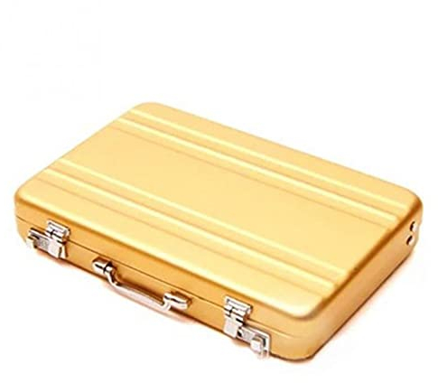 sararui Visitenkartenetui Mini-Koffer-Aluminium-Aufbewahrungsbox ICH WÜRDE Kreditkartenhalter Bank Kartenkasten Halter Schmuckschatulle Aufbewahrungsbox Smart Brieftasche Schnalle Visitenkartenhalter