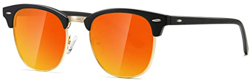 kimorn Polarizzate Occhiali da sole Unisex Retro Semi-Rimless Telaio Occhiali Classici AE0550