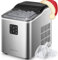 Edelstahl Eiswürfelmaschine mit 2 Eiswürfelgrößen, 14 kg 24 St, Selbstreinigung, 9 Eiswürfel in 6 Minuten, LED-Anzeige, 2L Wassertank, Ice Maker mit Eisschaufel u. Korb, NORTHCLAN Eiswürfelbereiter