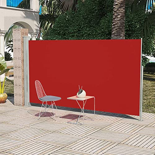 Homgoday Seitenmarkise 160x300 cm Rot Rasen, Garten Model41046
