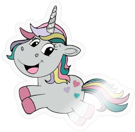 Lächelndes Springendes Einhorn Sticker Aufkleber