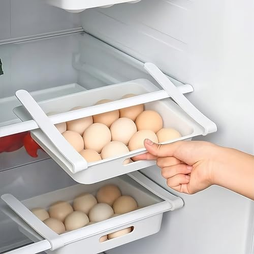 SOUTH AREA 2er Set Hängende Eierhalter für den Kühlschrank - Platzsparender Eierbehälter und Organizer, Perfekt für die Frische Aufbewahrung von Eiern