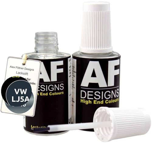 Alex Flittner Designs Lackstift für VW/Volkswagen Dunkelblau LJ5A schnelltrocknend 2x20ml Autolack