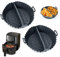 Silikonform Heißluftfritteuse Airfryer Zubehör, 2 Stück Runde Airfryer Silikonform Wiederverwendbarer Silikoneinsatz Airfryer Accessories Air Fryer Silikon Topf für Backofen Mikrowelle, Schwarz