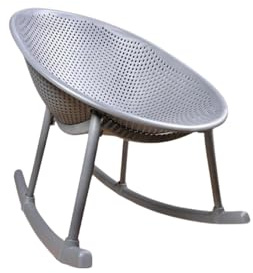 Aspira Home – Schaukelstuhl im skandinavischen Design aus wetterfestem Kunststoff – Ergonomisch & stilvoll für Garten, Terrasse & Balkon – Erhältlich in Weiß, Anthrazit & Sandfarben