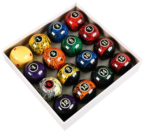 LOVIVER 16 Stück Billardtischkugeln, Billardkugeln, Billardzubehör, 2,25 Zoll, Snookerbälle, komplettes Set für Spielzimmer, Bars, Freizeit, Sport