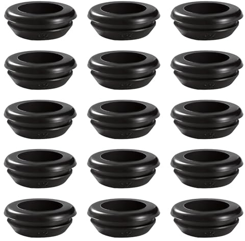 YIXISI 15 Piezas Diámetro 20 * 25 mm Pasacables Arandelas de Goma, Pasacables de Goma, Anillo de Ojal Proteger Cables, para Proteger Cables, Enchufes y Cables
