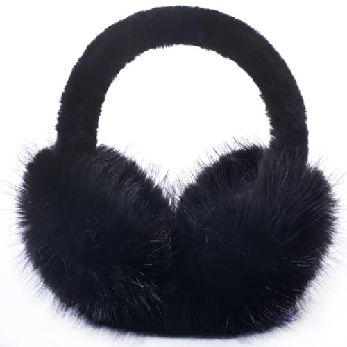 ZMUBB Winter Muffs for Women Men - Foldable Fuzzy Earmuffs Faux Fur Warmer, Perfect Ear Covers for Cold Days
