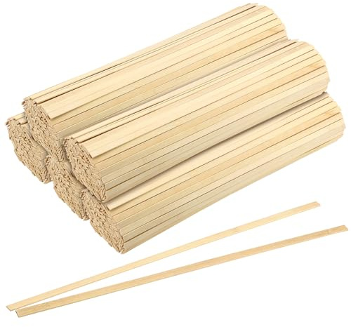 KEILEOHO 500 Stück Holzspatel zum Basteln 30 cm Lang, 300 x 9 x 3 mm Bambus Holzstäbchen Rührstäbchen Holz für DIY Handwerk, Modellbau, Mischen