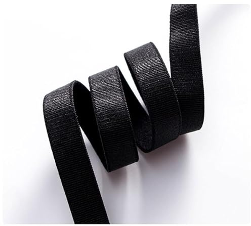 GreatRise Banda Elástica para Sostén de Satén, Banda de Goma para Adornos Finos, 4 Tamaños, para DIY Manualidades Costura, Lencería, Tirantes de Sostén, Cinturón, Negro*1,5cm*Spandex+Nylon 3m