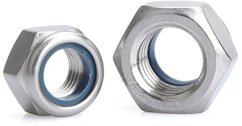 M2 M2.5 M3 M4 M5 M6 M8 M10 M12 M16 304 Edelstahl Sechskant Sechskant Nyloneinsatz Kontermutter Selbstsichernde Nylock-Mutter Kontermutter(M16 5pcs)