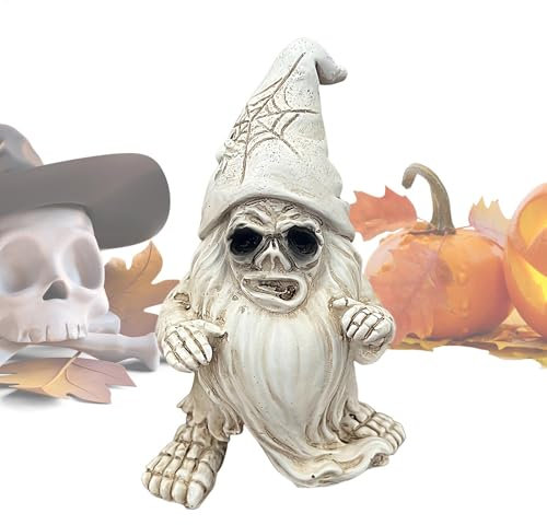 Skeleton Gnome Halloween Decoration,Garden Gnome Skeleton,Resin Dwarf Figurine | Skeleton Skull Figurine Horror Garden Gnome Statue Decoration Set Indoor Decoration for Kids Adults